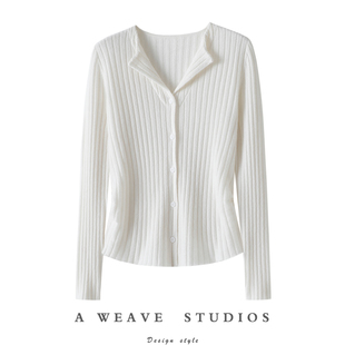 烟柳繁华!气质修身100%纯山羊绒开衫女纯羊绒毛衣针织打底衫秋冬