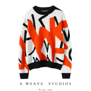 主打就是气质 女纯羊绒毛衣针织上衣宽松 加厚圆领100%纯山羊绒衫