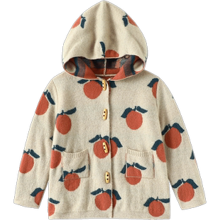 真正的高货！四平针双层儿童连帽羊绒衫男女童纯羊绒毛衣针织开衫