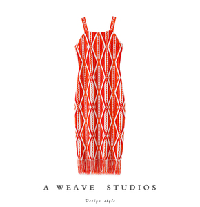 必须转圈圈推荐！气质炸裂~加厚纯山羊绒衫吊带连衣裙子长款流苏