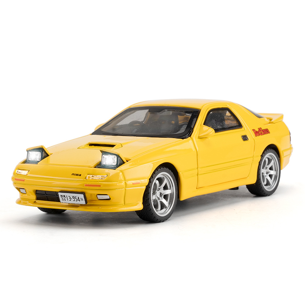 新1:32头文字D马自达RX-7高桥凉介FC3S合金跑车模型摆件儿童玩具