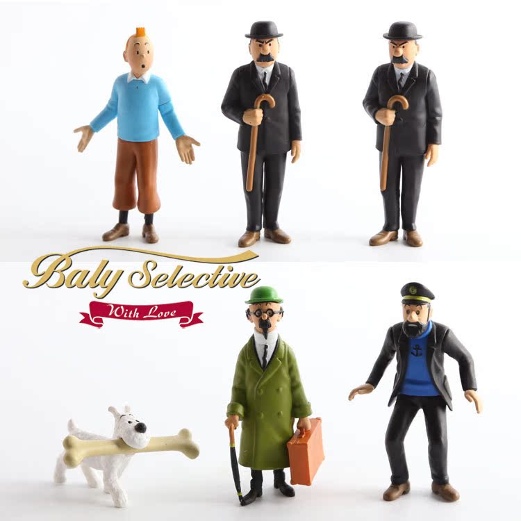 正版丁丁历险记动画片周边人偶