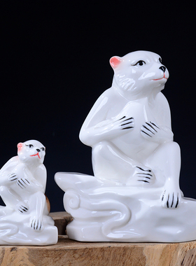 招财12生肖陶瓷吉祥物创意装饰