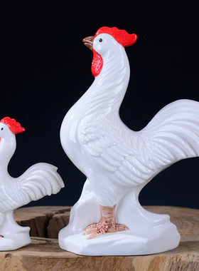 金鸡陶瓷风水乔迁生日礼品摆件