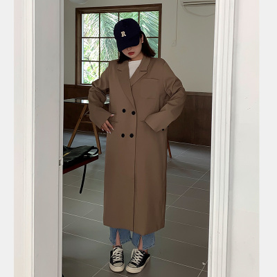 小包菜风衣长款西装外套厚宽松
