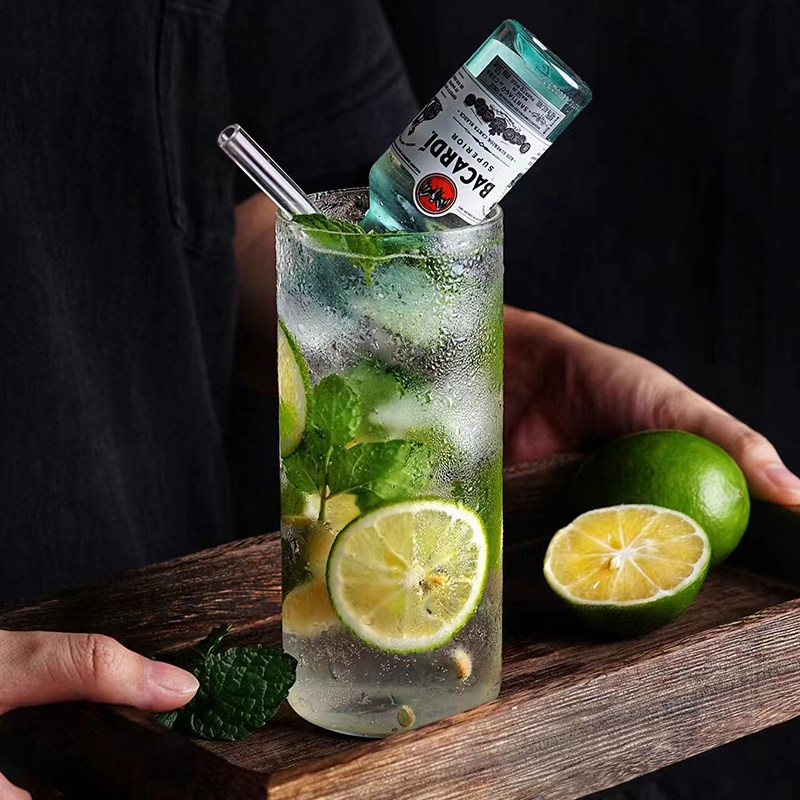 长岛冰茶杯mojito杯莫吉托杯超薄耐热喝水杯海波直身杯果汁饮品杯