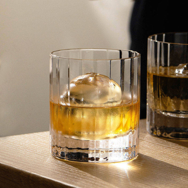轻奢创意古典威士忌酒杯洛克冰球杯烈酒伏特加洋酒杯水晶玻璃杯子