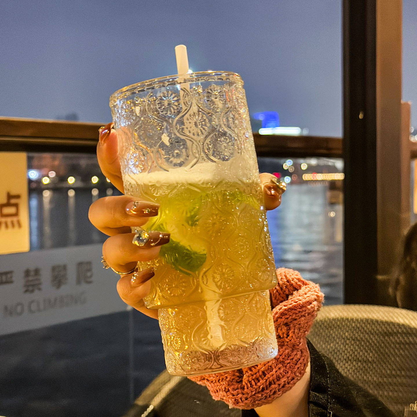 网红餐厅高颜值玻璃杯果汁冷饮杯奶茶柠檬茶杯创意鸡尾酒气泡水杯
