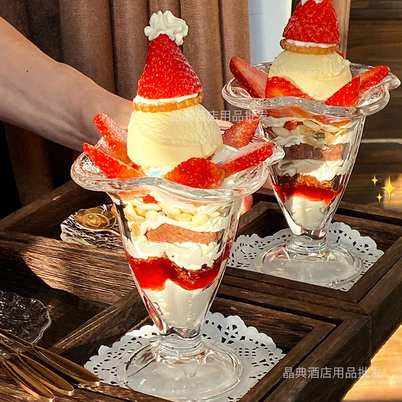 2025网红巴菲杯蛋糕杯玻璃杯甜品创意冰淇淋碗奶昔杯水果布丁杯