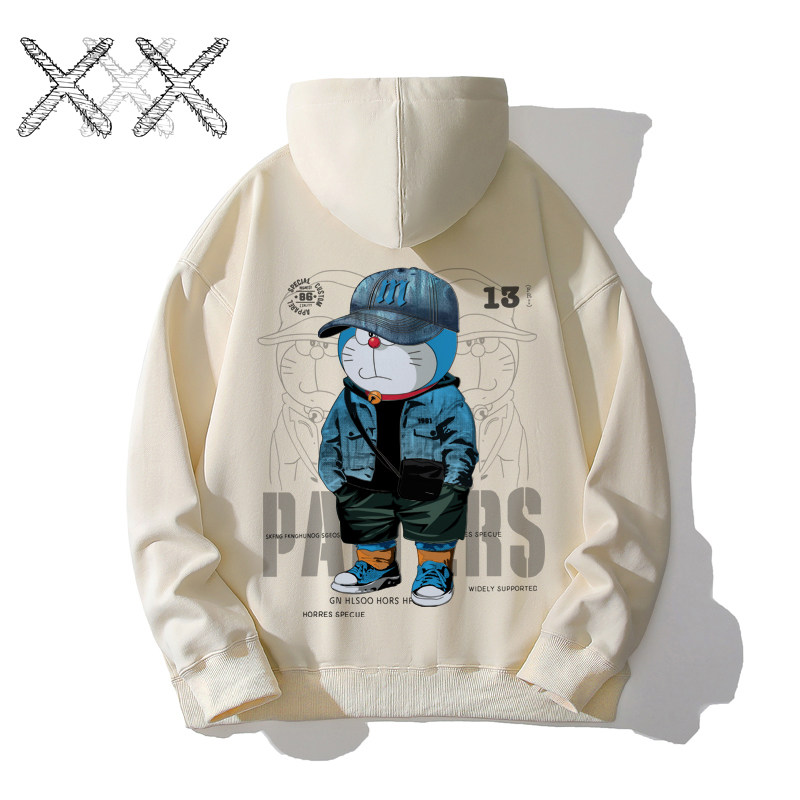 不一样情侣卫衣潮牌学生宽松连帽上衣服卡通动漫加绒roora外套男