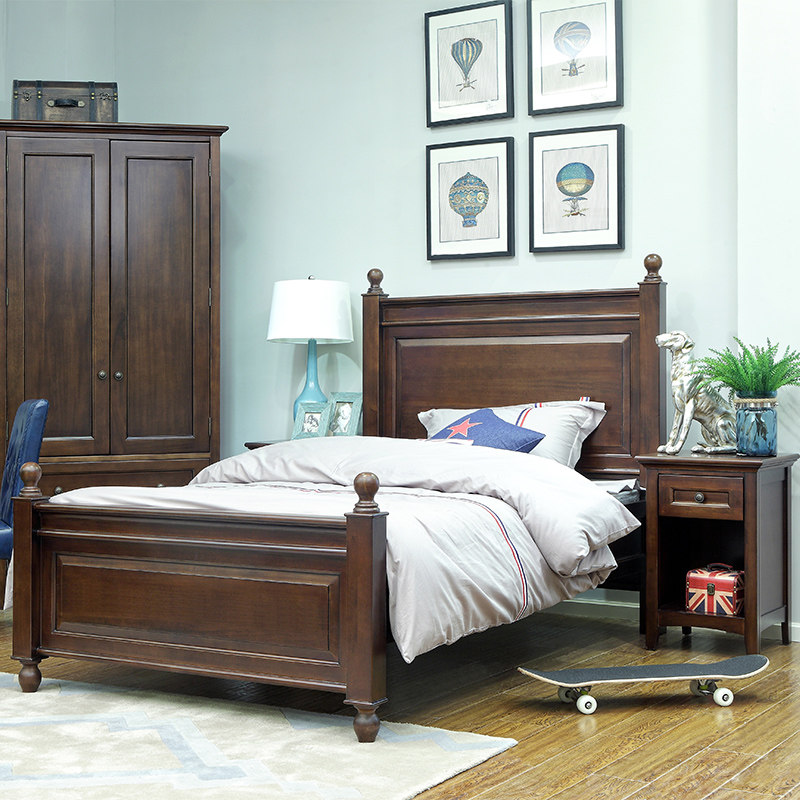 沙龍迪克實木床1.2米美式家具兒童子母雙層拖床老人床單人床定制在類目 住宅傢俱, 牀類, 實木牀中 - 來自Buy2taobao.com提供專業的淘寶代購服務