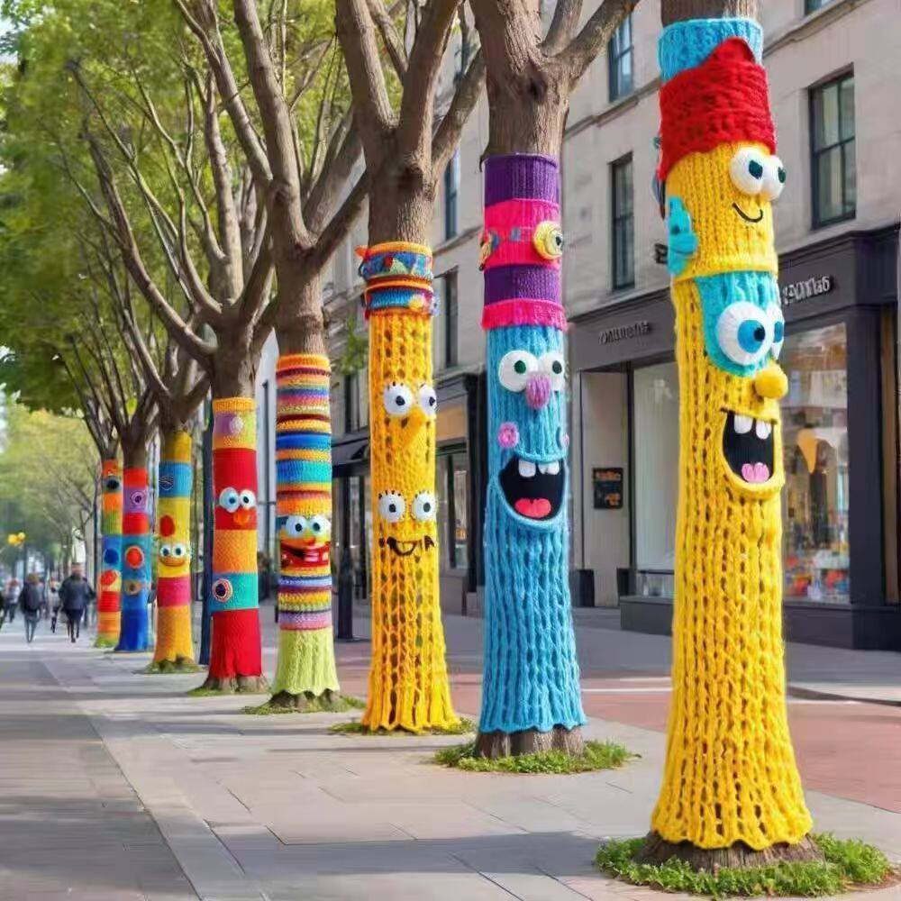 纯手工编织diy网红大树穿毛衣