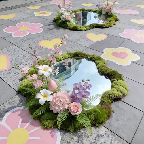 网红仿真苔藓造户外店铺穿衣镜