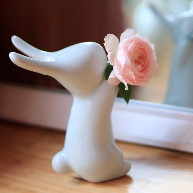 小兔一枝花花器吴安送女生礼物