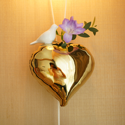 景德镇爱心气球银色墙面原创花插