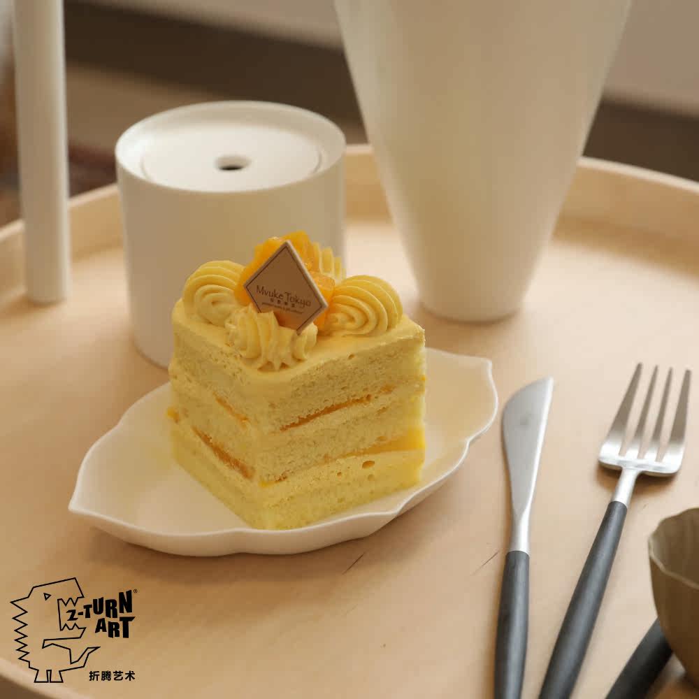 南岛设计师原创菱形花碟点心盘景德镇手作纯白高雅质感独特小众