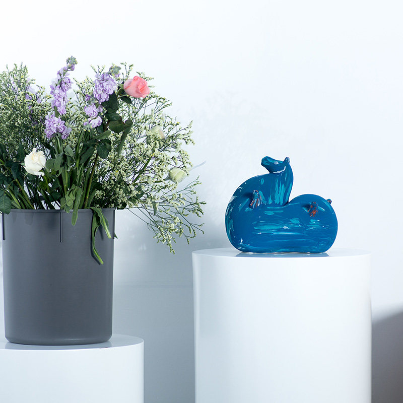 开心马陶瓷雕塑 艺术家原创手作 客厅玄关酒店 生日开业乔迁前台