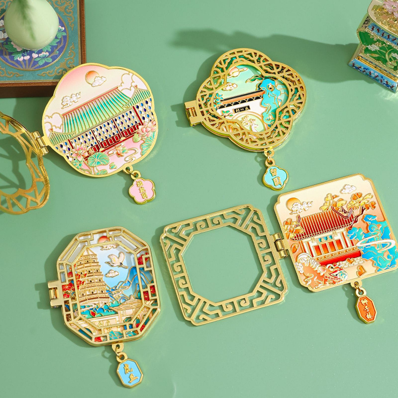 江苏苏州园林冰箱贴国潮金属磁贴狮子林冰箱贴旅游纪念品送人