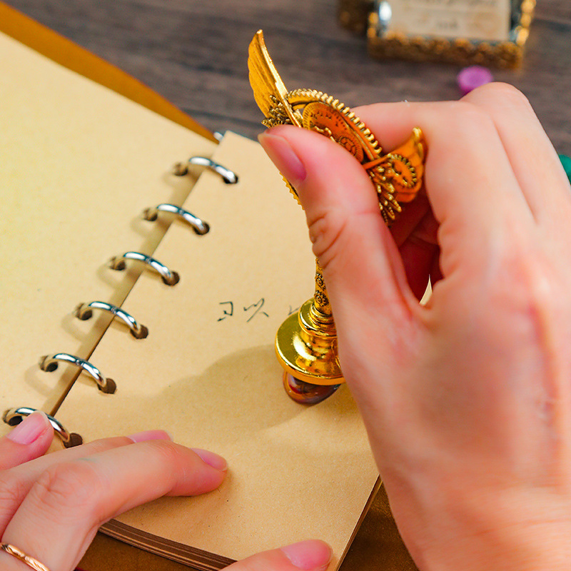 欧式羽毛笔套装带墨水英伦复古蘸水羽毛笔火漆印章学生沾水笔