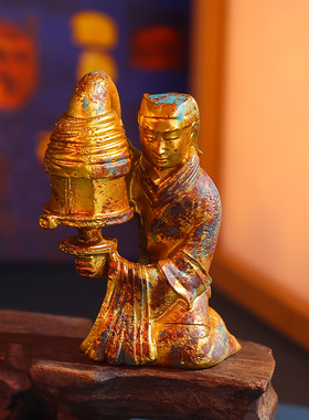 立体国风做旧仿古金属磁吸冰箱贴旅游博物馆文创长信宫灯冰箱贴