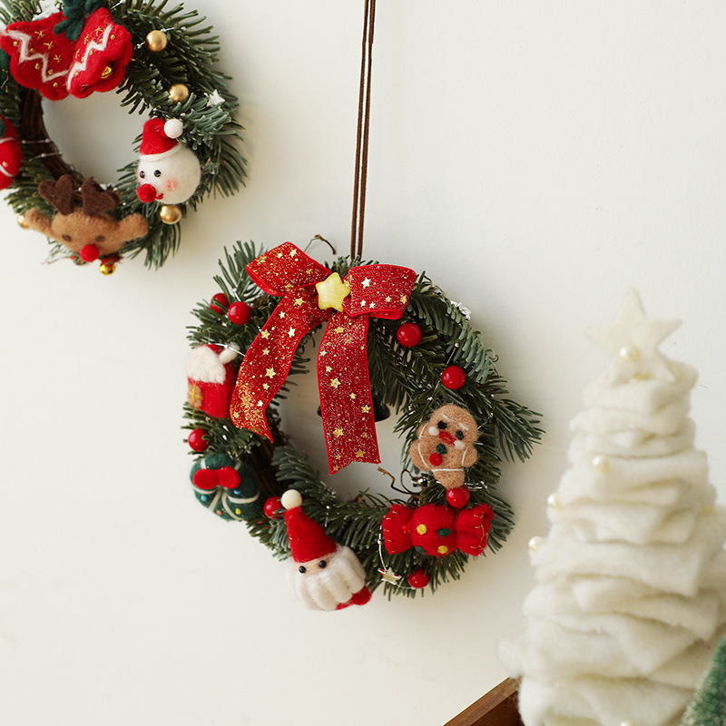 跨境专供圣诞花环成品节