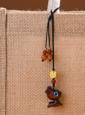 一路黑檀木小萌鹿复古简