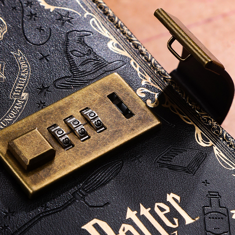 复古密码本亚马逊带锁笔