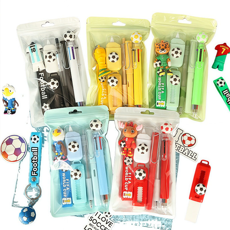 跨境新款世界杯足球文具套装学生学习实用文化用品学习奖励小礼品
