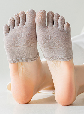 五指袜子女夏季薄款纯棉半掌隐形袜防滑不掉跟浅口五趾分脚趾船袜