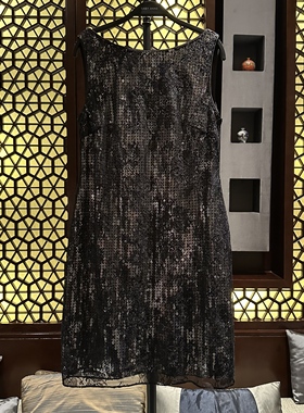 【Rish Asians】系列-奢华蕾丝亮闪黑短款连衣裙TZ251030