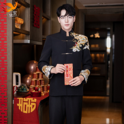 新郎结婚新中式礼服2025新款男士中山装西装修身敬酒服男款秀禾服