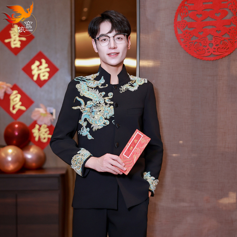 男士秀禾服2025新款新郎高档结婚礼服唐装敬酒接亲中式婚服中山装