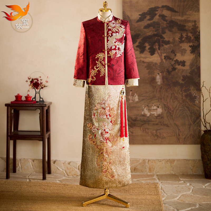 秀禾服男生2025年新款高级新郎结婚中式礼服接亲敬酒服男士龙凤褂