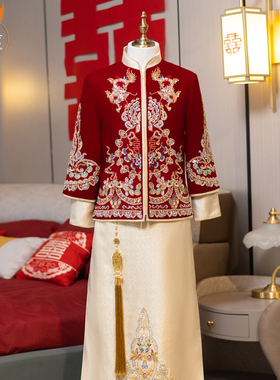 秀禾服男生2025新款中式新郎结婚礼服唐装汉服龙凤褂男士高级秀和