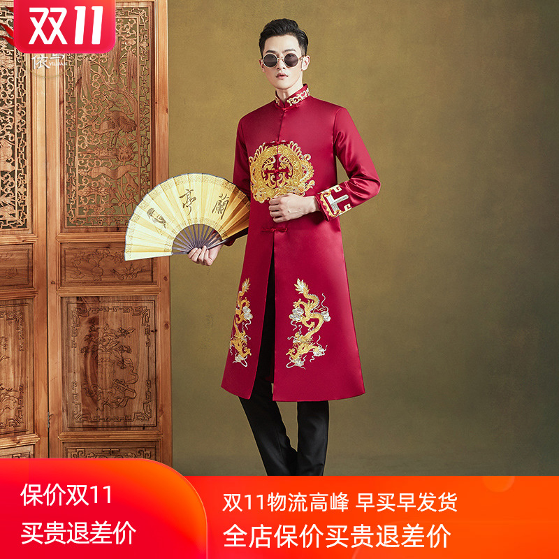 秀禾服男装2020秋季新款结婚礼服新郎敬酒服龙凤褂大码唐装秀和服