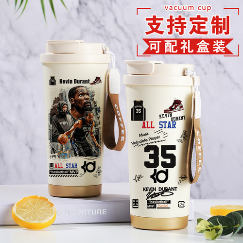 篮球水杯杜兰特周边创意个性保温杯球迷手办比赛纪念杯子定制礼物