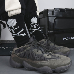 黑白个性 骷髅 潮牌袜子街头运动中筒袜棉男女 006 原创系列OX