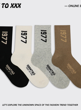 FOG 1977潮牌袜子 FEAR OF GOD 欧美街头ins秋冬运动中筒袜潮男女