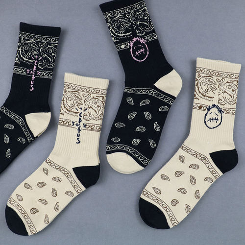 袜子男鬼脸厂牌标志cactus中筒袜