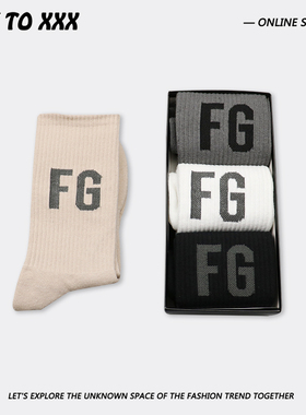 三双盒装 FEAR OF GOD潮牌长袜主线FG副线ESS欧美街头FOG袜子男女