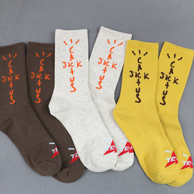 厂牌cactus大地色运动中筒袜