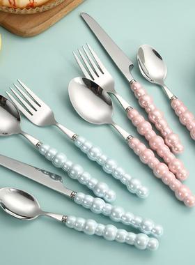 304 stainless steel Pearl knife and fork spoon ceramic