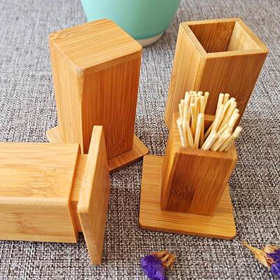 Bamboo toothpick holder wholesale bamboo household