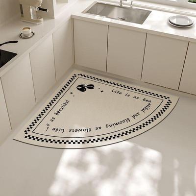 Simple fan-shaped floor mat kitchen right angle mat