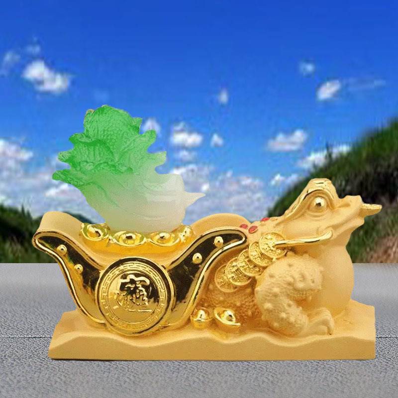 Sha Jin Pi Xiu Pull Cabbage Car Placement Lucky Gold Toad
