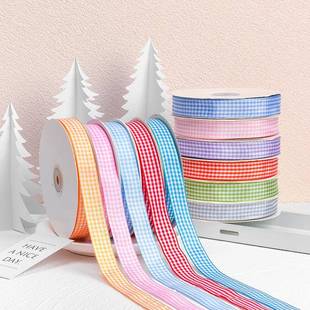 Color Plaid Ribbon Gift Box Cake Packaging Ribbon Bow DIY