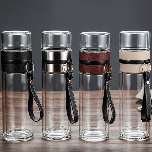 Tea separation cup glass double thick tea maker business