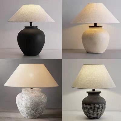 Quiet wind table lamp ceramic fabric lamp designer lamp