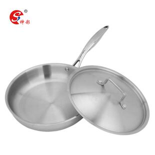 Factory Direct 304 stainls steel frying pan flat frying