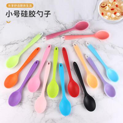 Small size silicone spoon children student eating spoon